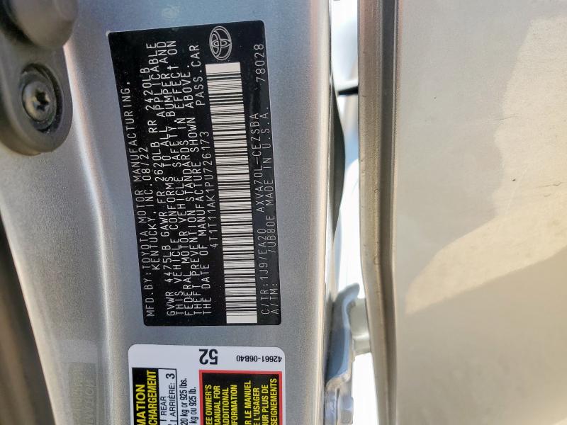 4T1T11AK1PU726173 - 2023 TOYOTA CAMRY SE NIGHT SHADE GRAY photo 12