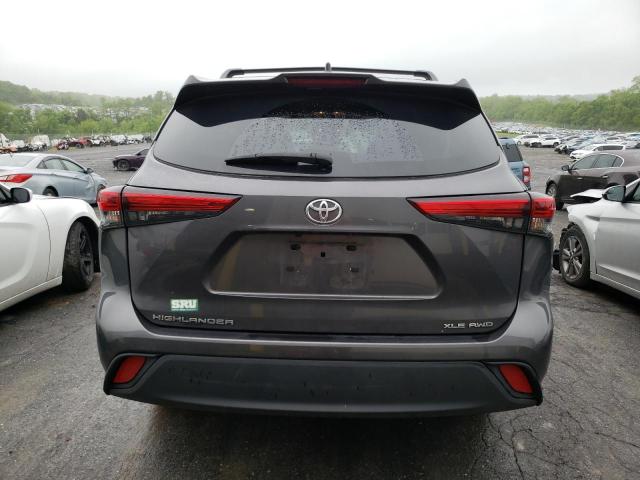 5TDHZRBH7NS232163 - 2022 TOYOTA HIGHLANDER XLE GRAY photo 6