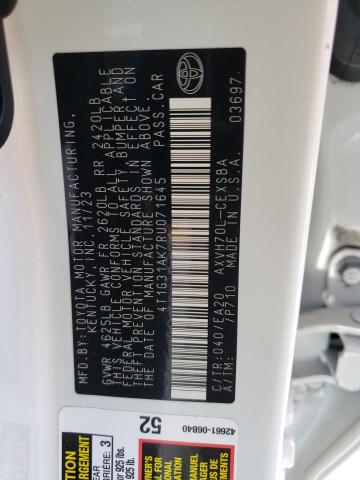 4T1G31AK7RU071645 - 2024 TOYOTA CAMRY SE NIGHT SHADE WHITE photo 12