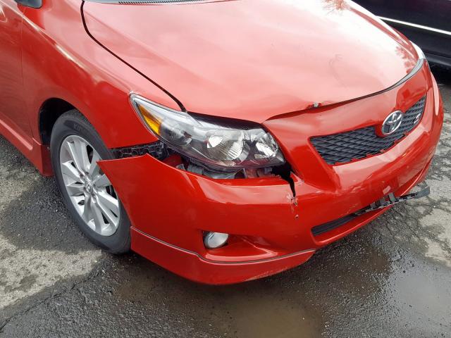 1NXBU4EEXAZ364165 - 2010 TOYOTA COROLLA BASE  photo 9