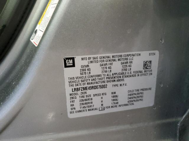 LRBFZME49RD076002 - 2024 BUICK ENVISION PREFERRED SILVER photo 13