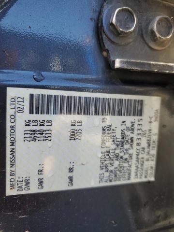 1N4AA5AP4CC833335 - 2012 NISSAN MAXIMA S GRAY photo 13