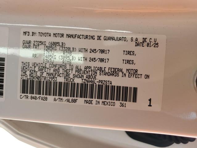 3TYLD5KN0ST012953 - 2025 TOYOTA TACOMA DOUBLE CAB WHITE photo 12