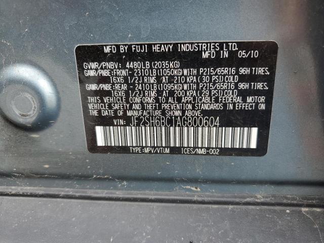 JF2SH6BC1AG800604 - 2010 SUBARU FORESTER XS Yaşıl foto 12