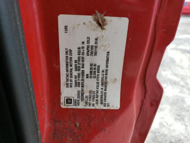 1GDM7H1B0YJ510099 - 2000 GMC C-SERIES C7H042 RED photo 10