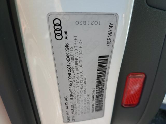 WAUB4CF50JA089191 - 2018 AUDI S5 PREMIUM PLUS WHITE photo 12