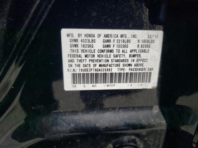 19UDE2F78GA005892 - 2016 ACURA ILX PREMIUM TECH BLACK photo 12