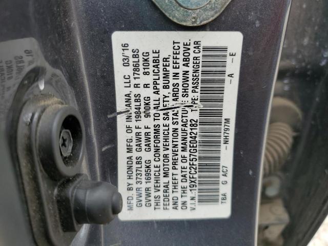 19XFC2F57GE042182 - 2016 HONDA CIVIC LX CHARCOAL photo 13