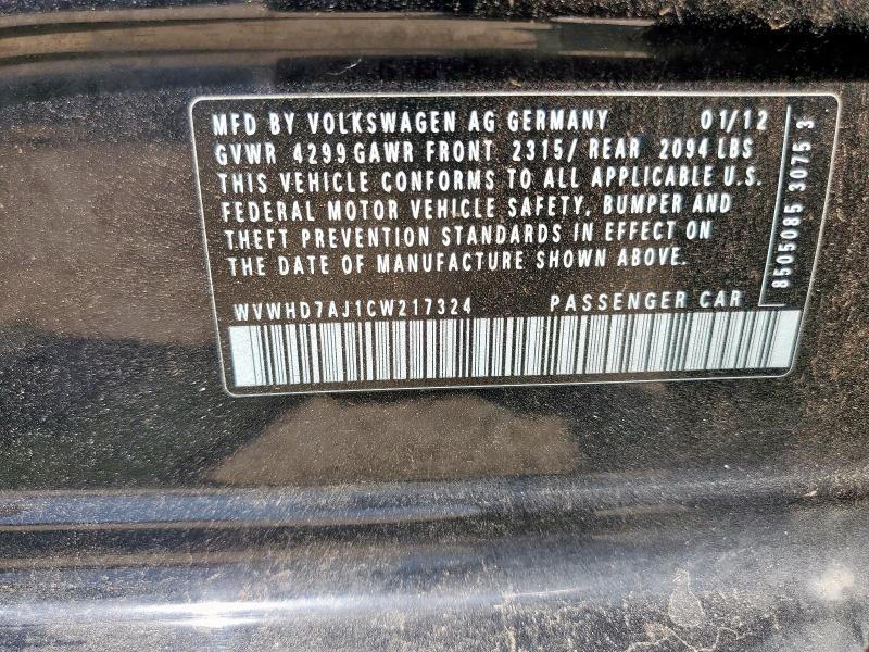 WVWHD7AJ1CW217324 - 2012 VOLKSWAGEN GTI შავი ფოტო 13