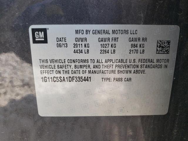 1G11C5SA1DF335441 - 2013 CHEVROLET MALIBU 1LT GRAY photo 12