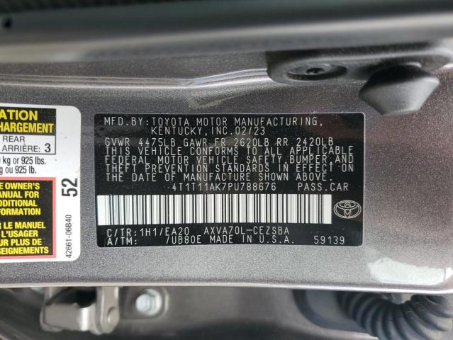 4T1T11AK7PU788676 - 2023 TOYOTA CAMRY SE NIGHT SHADE GRAY photo 13