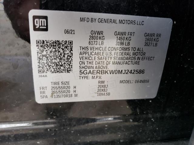 5GAERBKW0MJ242586 - 2021 BUICK ENCLAVE ESSENCE 黑色 照片 13