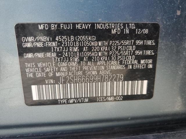 JF2SH66699H782279 - 2009 SUBARU FORESTER 2.5XT LIMITED BLUE photo 12