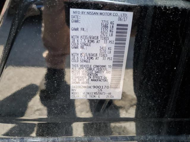 5N1DR2MM1HC900170 - 2017 NISSAN PATHFINDER S BLACK photo 14