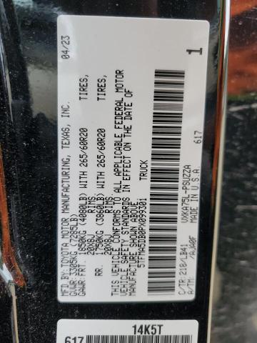 5TFMA5DB0PX099301 - 2023 TOYOTA TUNDRA CREWMAX PLATINUM შავი ფოტო 12