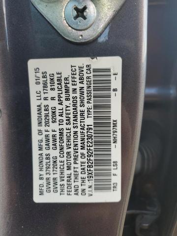 19XFB2F92FE230791 - 2015 HONDA CIVIC EXL 灰色 照片 13