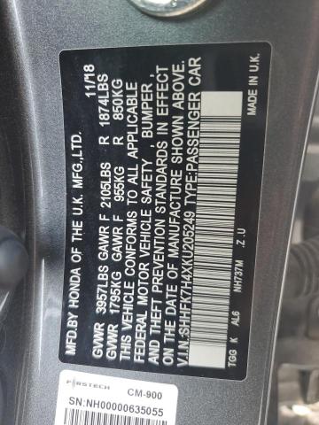 SHHFK7H4XKU205249 - 2019 HONDA CIVIC SPORT 灰色 照片 13