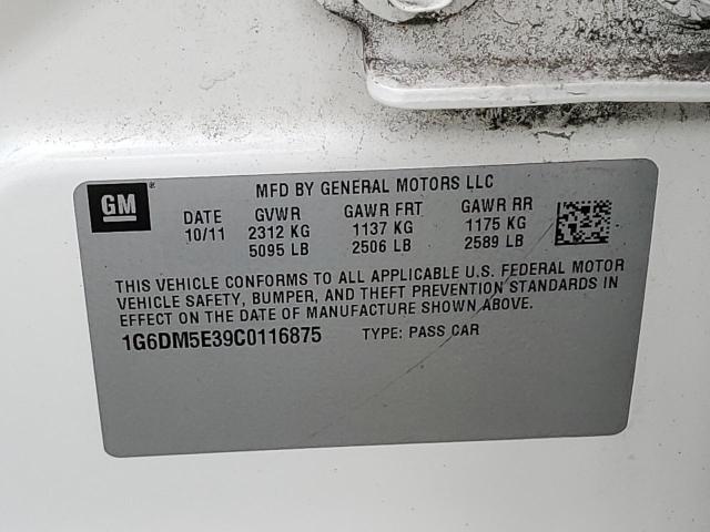 1G6DM5E39C0116875 - 2012 CADILLAC CTS PERFORMANCE COLLECTION Белый фото 12