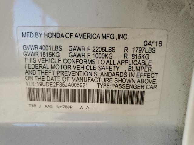 19UDE2F35JA005921 - 2018 ACURA ILX BASE WATCH PLUS WHITE photo 12