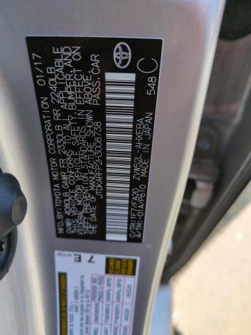 JTDKARFP2H3008738 - 2017 TOYOTA PRIUS PRIM ვერცხლისფერი ფოტო 12