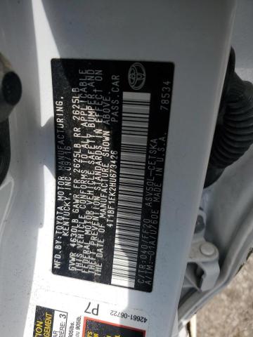 4T1BF1FK2HU673426 - 2017 TOYOTA CAMRY LE WHITE photo 12