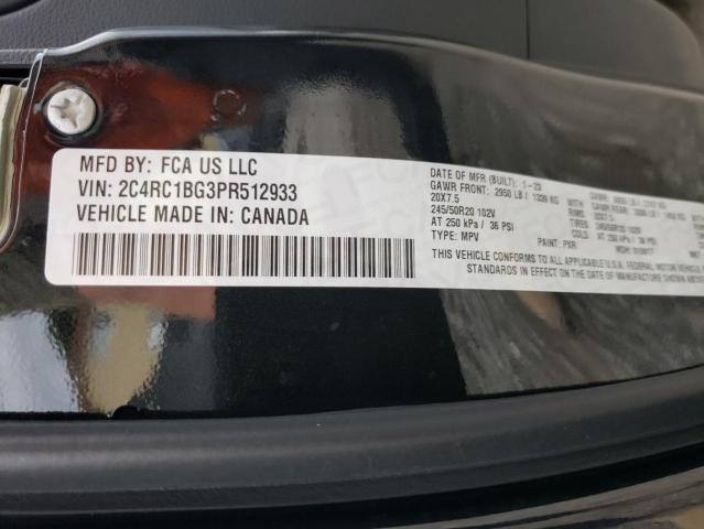 2C4RC1BG3PR512933 - 2023 CHRYSLER PACIFICA TOURING L შავი ფოტო 13