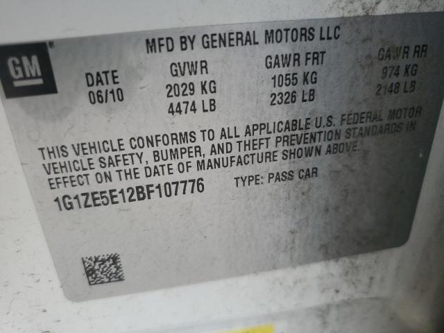 1G1ZE5E12BF107776 - 2011 CHEVROLET MALIBU LTZ WHITE photo 12