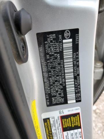 4T1BK1EB3DU048203 - 2013 TOYOTA AVALON BASE 银色 照片 12