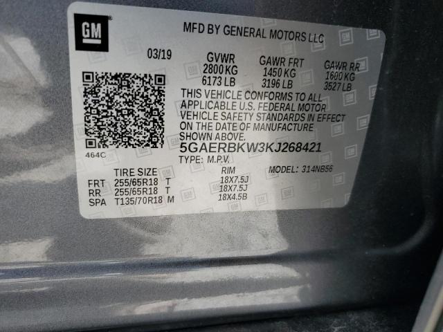 5GAERBKW3KJ268421 - 2019 BUICK ENCLAVE ESSENCE 灰色 照片 13