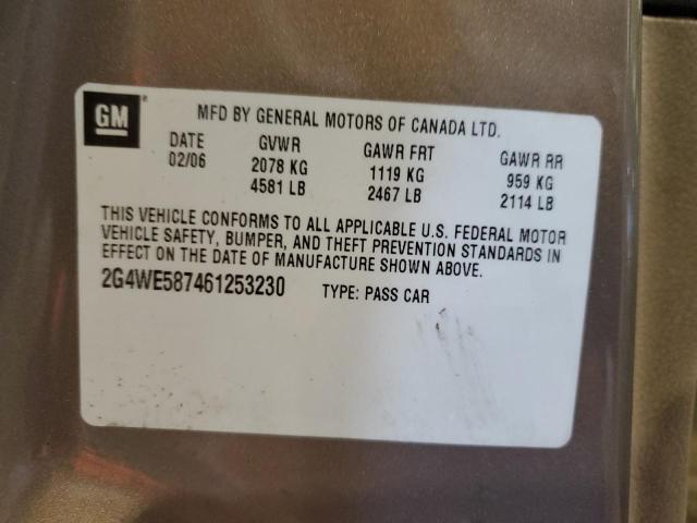 2G4WE587461253230 - 2006 BUICK LACROSSE CXS GRAY photo 12