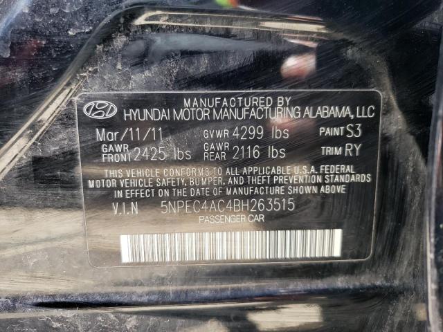 5NPEC4AC4BH263515 - 2011 HYUNDAI SONATA SE BLACK photo 13