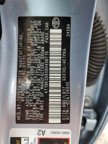 4T1BK3DBXBU406715 - 2011 TOYOTA AVALON BASE Mavi foto 12