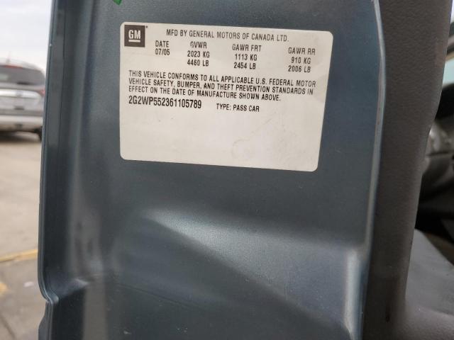 2G2WP552361105789 - 2006 PONTIAC GRAND PRIX 青色 照片 12