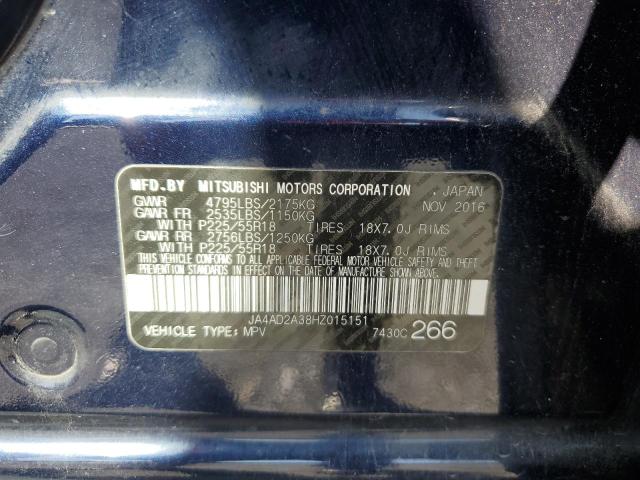 JA4AD2A38HZ015151 - 2017 MITSUBISHI OUTLANDER ES BLUE photo 12