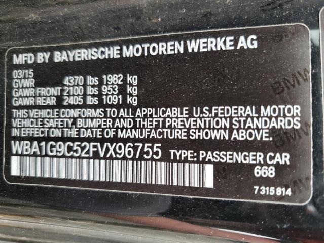WBA1G9C52FVX96755 - 2015 BMW 228 XI SULEV BLACK photo 12