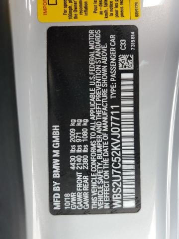 WBS2U7C52KVJ07711 - 2019 BMW M2 COMPETITION Сріблястий фото 13