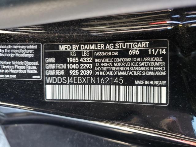 WDDSJ4EBXFN162145 - 2015 MERCEDES-BENZ CLA 250 BLACK photo 12