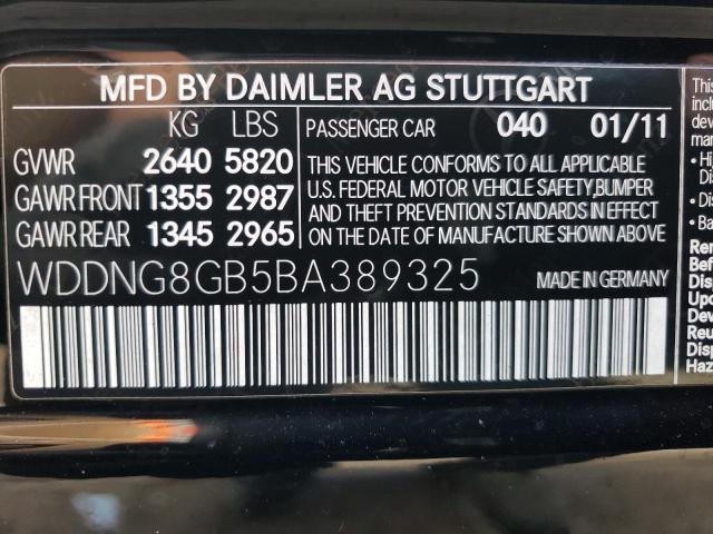 WDDNG8GB5BA389325 - 2011 MERCEDES-BENZ S 550 4MATIC BLACK photo 12