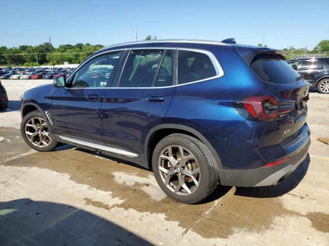 5UX53DP08N9K82593 - 2022 BMW X3 XDRIVE30I BLUE photo 2