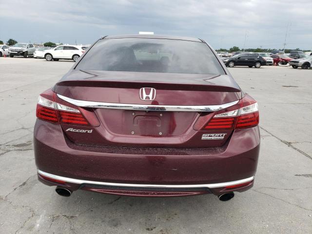 1HGCR2F10HA090403 - 2017 HONDA ACCORD SPORT SPECIAL EDITION BURGUNDY photo 6