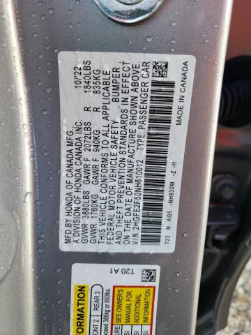 2HGFE2F50NH610012 - 2022 HONDA CIVIC SPORT 灰色 照片 13