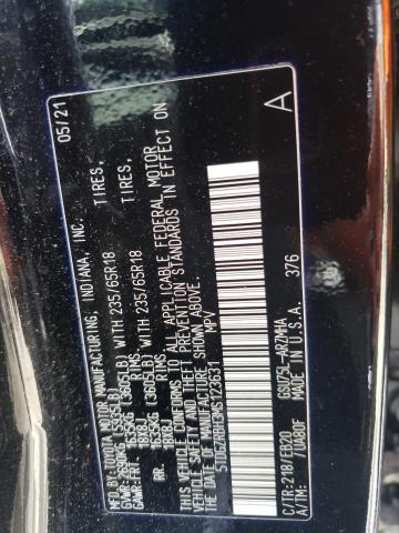 5TDGZRBH3MS123631 - 2021 TOYOTA HIGHLANDER XLE BLACK photo 13