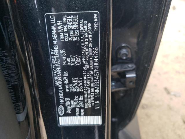 5NMJB3AE7NH044286 - 2022 HYUNDAI TUCSON SEL BLACK photo 14