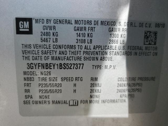 3GYFNBEY1BS527377 - 2011 CADILLAC SRX PERFORMANCE COLLECTION Argent photo 13