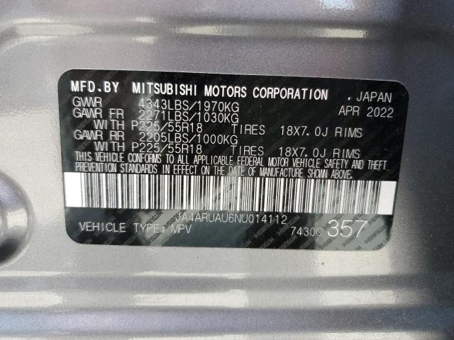 JA4ARUAU6NU014112 - 2022 MITSUBISHI OUTLANDER ES GRAY photo 14