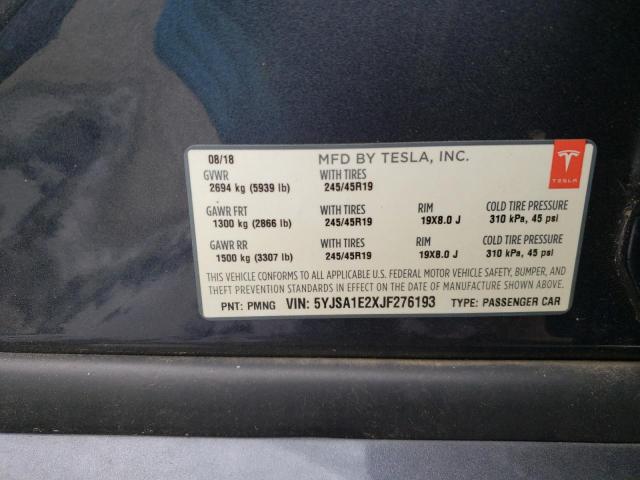 5YJSA1E2XJF276193 - 2018 TESLA MODEL S Գրաֆիտ լուսանկար 13