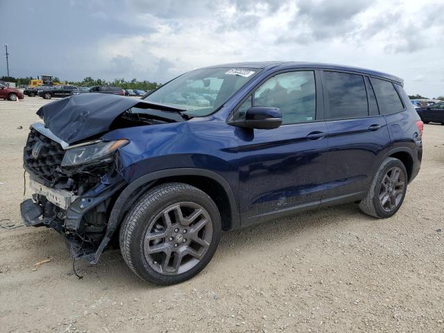 5FNYF7H52NB004442 - 2022 HONDA PASSPORT EXL BLUE photo 1