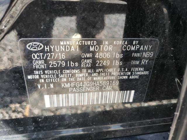 KMHFG4JG9HA589169 - 2017 HYUNDAI AZERA BLACK photo 12