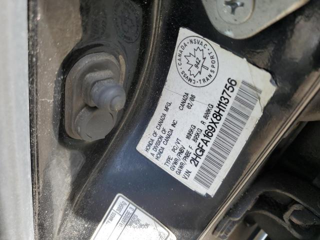 2HGFA169X8H113756 - 2008 HONDA CIVIC EXL BLACK photo 12