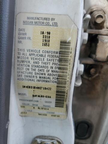 1N4EB31B4MC718422 - 1991 NISSAN SENTRA BLUE photo 12